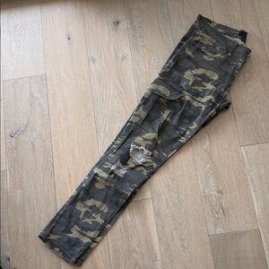 Camo Distressed Cargo Pants